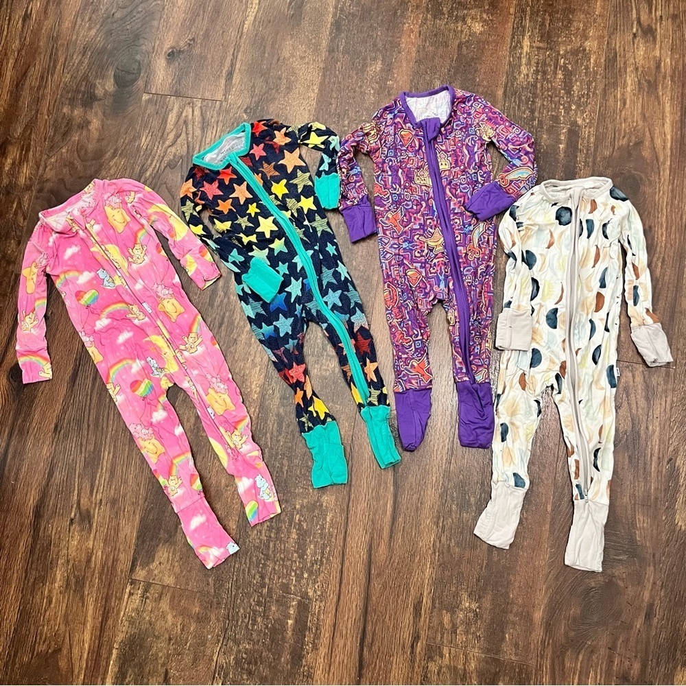 Little Sleepies, Crown & Capes, Birdie Bean Carebears Zippy 6-12 M Lot